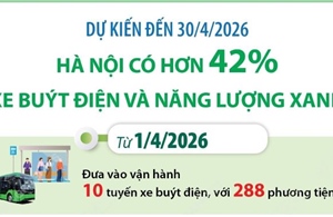 Dự kiến đến 30/4/2026: Hà Nội có hơn 42% xe buýt điện và năng lượng xanh