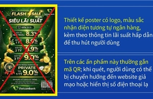 Cảnh báo giả mạo ngân hàng phát tán poster lãi suất để lừa đảo