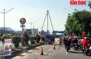 Đóng dải phân cách đường Trường Chinh từ 4/4 để xây ga ngầm S10 metro số 2