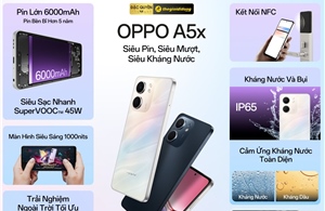 OPPO ra mắt điện thoại A5x: Bền bỉ, pin khỏe, giá tốt
