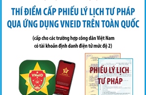 Thí điểm cấp Phiếu lý lịch tư pháp qua ứng dụng VNeID trên toàn quốc