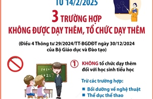 3 trường hợp không được dạy thêm, tổ chức dạy thêm từ 14/2/2025