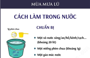 Xử lý nước ăn, uống trong mùa mưa lũ: Cách làm trong nước