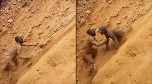 Kịch tính cảnh người đàn ông dùng tay không đào đất cứu 9 thợ mỏ