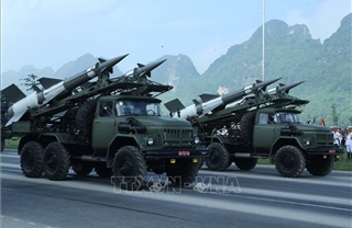 Khối xe thiết giáp tại tổng hợp luyện diễu binh, diễu hành kỷ niệm 80 năm Quốc khánh 2/9