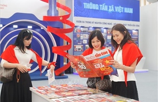 Ấn tượng Khu trưng bày của TTXVN tại Triển lãm thành tựu Đất nước