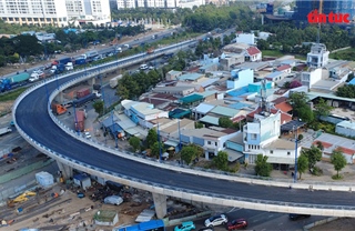 Cận cảnh nhánh cầu vượt N2 tại nút giao An Phú trước ngày thông xe