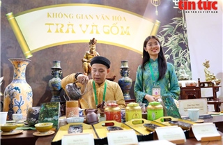 Ấn tượng với không gian thưởng thức trà tại Đại lễ Vesak