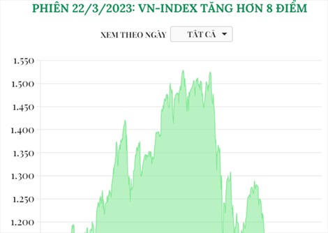 Phiên 22/3/2023: VN-Index tăng hơn 8 điểm
