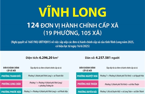 Thông tin chi tiết sắp xếp các đơn vị hành chính cấp xã của tỉnh Vĩnh Long