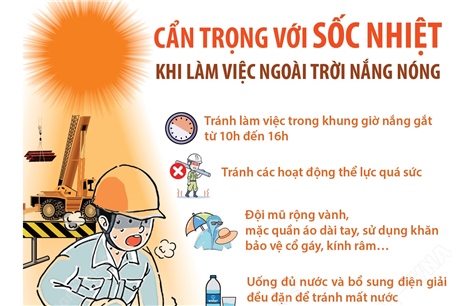 Cẩn trọng với sốc nhiệt khi làm việc ngoài trời nắng nóng