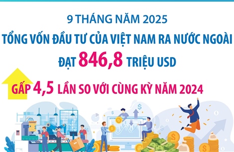 Đầu tư của Việt Nam ra nước ngoài đạt 846,8 triệu USD