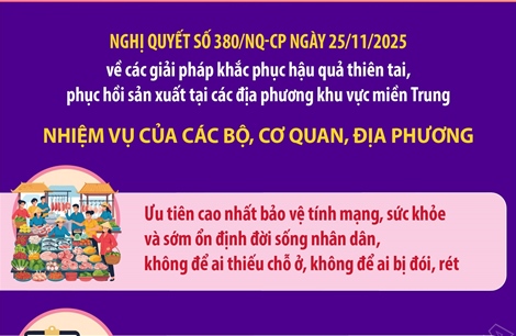 Nghị quyết số 380/NQ-CP về các giải pháp khắc phục hậu quả thiên tai ở miền Trung