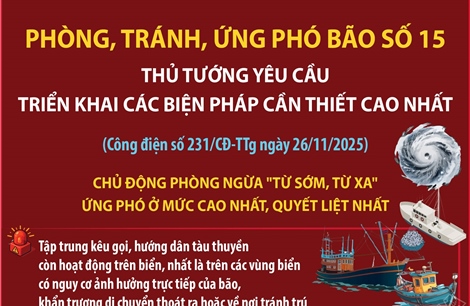 Triển khai các biện pháp cần thiết cao nhất để phòng, tránh, ứng phó bão số 15