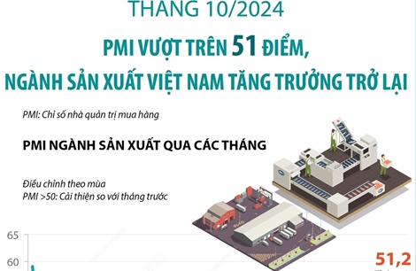 PMI vượt trên 51 điểm, ngành sản xuất Việt Nam tăng trưởng trở lại