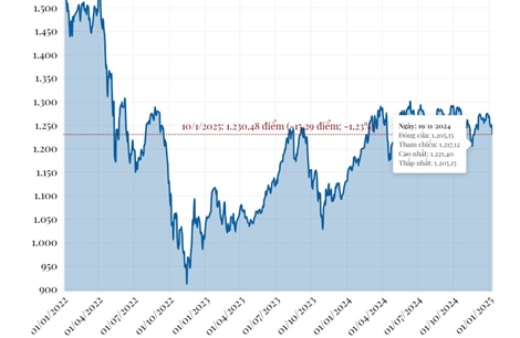 Phiên 10/1/2025: VN-Index giảm hơn 15 điểm