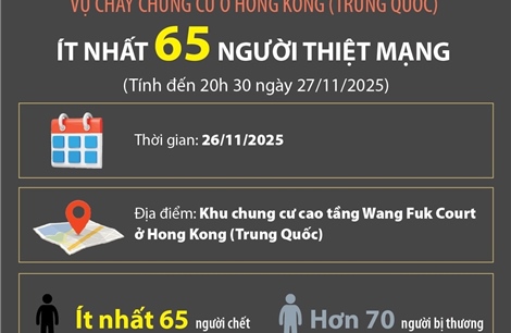 Vụ cháy chung cư ở Hong Kong: Ít nhất 65 người thiệt mạng