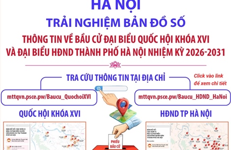 Trải nghiệm bản đồ số thông tin về bầu cử đại biểu Quốc hội khóa XVI và đại biểu HĐND TP Hà Nội 