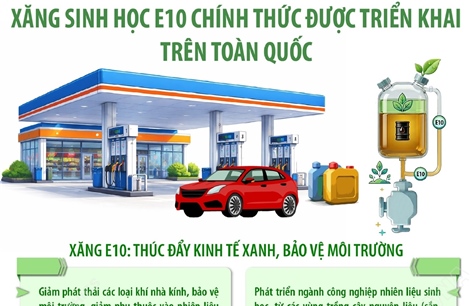 Từ 1/6/2026, xăng sinh học E10 chính thức được triển khai trên toàn quốc