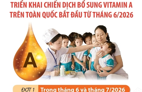 Triển khai Chiến dịch bổ sung vitamin A trên toàn quốc bắt đầu từ tháng 6/2026