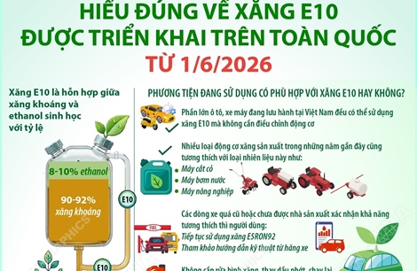 Hiểu đúng về xăng E10 được triển khai trên toàn quốc từ ngày 1/6/2026