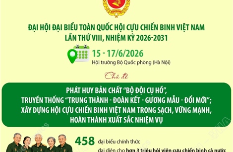 Đại hội đại biểu toàn quốc Hội Cựu chiến binh Việt Nam lần thứ VIII, nhiệm kỳ 2026-2031
