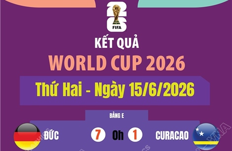 Kết quả thi đấu World Cup 2026 ngày 15/6