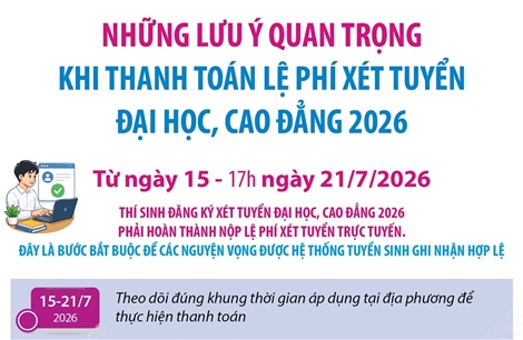 Những lưu ý quan trọng khi thanh toán lệ phí xét tuyển đại học, cao đẳng năm 2026