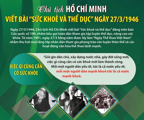 Chủ tịch Hồ Chí Minh viết bài &#39;Sức khoẻ và thể dục&#39; ngày 27/3/1946
