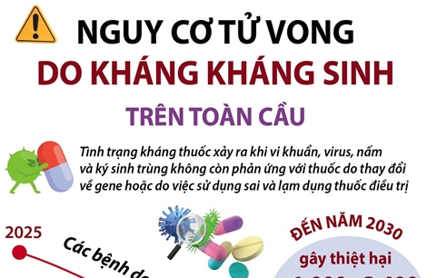 Nguy cơ tử vong do kháng kháng sinh trên toàn cầu