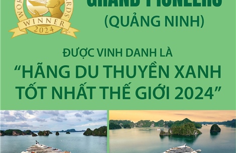 Grand Pioneers (Quảng Ninh) được vinh danh là &#39;Hãng du thuyền xanh tốt nhất thế giới 2024&#39;