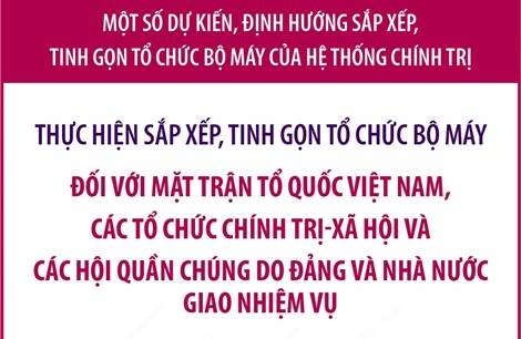 Dự kiến sắp xếp, tinh gọn tổ chức bộ máy đối với Mặt trận Tổ quốc Việt Nam, các tổ chức chính trị-xã hội