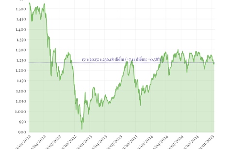 Phiên 15/1/2025: VN-Index tăng hơn 7 điểm