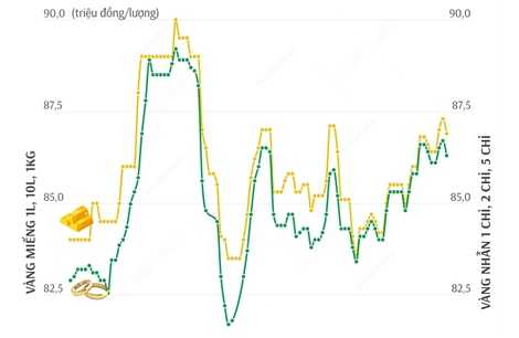 Giá vàng SJC sáng 18/1/2025: Giảm nhẹ