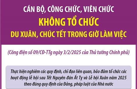 Cán bộ, công chức, viên chức không tổ chức du Xuân, chúc Tết trong giờ làm việc