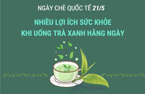 Ngày Chè quốc tế 21/5: Nhiều lợi ích sức khỏe khi uống trà xanh hằng ngày