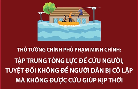 Thủ tướng: Tập trung tổng lực để cứu người, tuyệt đối không để người dân bị cô lập mà không được cứu giúp kịp thời