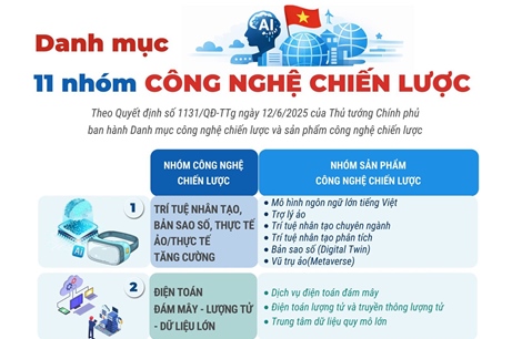 Danh mục 11 nhóm công nghệ chiến lược của Việt Nam