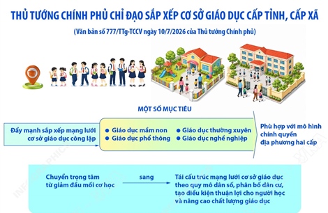 Thủ tướng Chính phủ chỉ đạo việc sắp xếp cơ sở giáo dục công lập cấp tỉnh, cấp xã