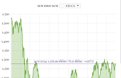 Phiên 24/9, VN-Index tăng gần 9 điểm