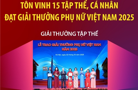Tôn vinh 15 tập thể, cá nhân đạt giải thưởng Phụ nữ Việt Nam 2025