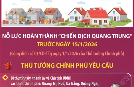 Thủ tướng yêu cầu: Nỗ lực hoàn thành Chiến dịch Quang Trung trước ngày 15/1/2026