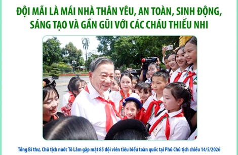 Đội mãi là mái nhà thân yêu, an toàn, sinh động, sáng tạo và gần gũi với các cháu thiếu nhi