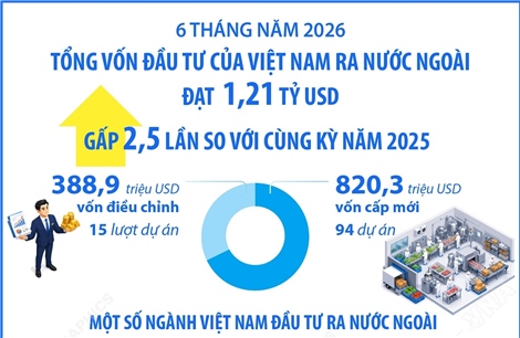 Sáu tháng năm 2026: Đầu tư của Việt Nam ra nước ngoài đạt 1,21 tỷ USD