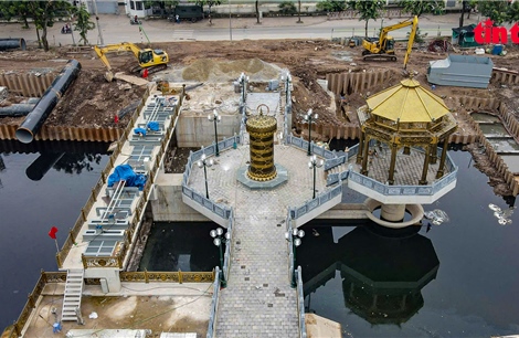 Ảnh 360 độ: 'Van một chiều' được kỳ vọng hồi sinh sông Tô Lịch