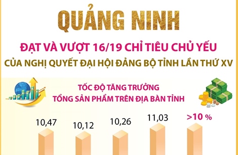 Quảng Ninh: Đạt và vượt 16/19 chỉ tiêu chủ yếu của Nghị quyết Đại hội Đảng bộ tỉnh