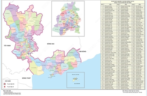 168 đơn vị hành chính cấp xã của Thành phố Hồ Chí Minh năm 2025