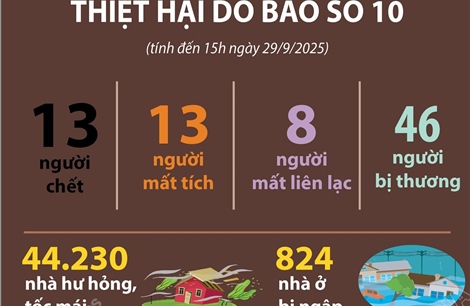 Thiệt hại do bão số 10 (tính đến 15 giờ ngày 29/9/2025)