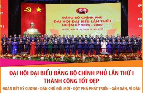 Đại hội đại biểu Đảng bộ Chính phủ lần thứ I nhiệm kỳ 2025-2030 thành công tốt đẹp