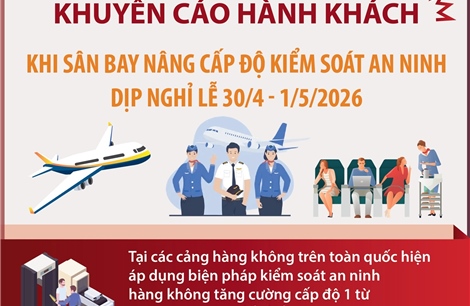 Khuyến cáo hành khách khi sân bay nâng cấp độ kiểm soát an ninh dịp nghỉ lễ 30/4 - 1/5